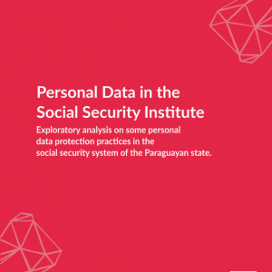 Datos_Personales_Salud_Tapa-EN Cover of the research "Exploratory analysis on some personal data protection practices in the social security system of the Paraguayan state"