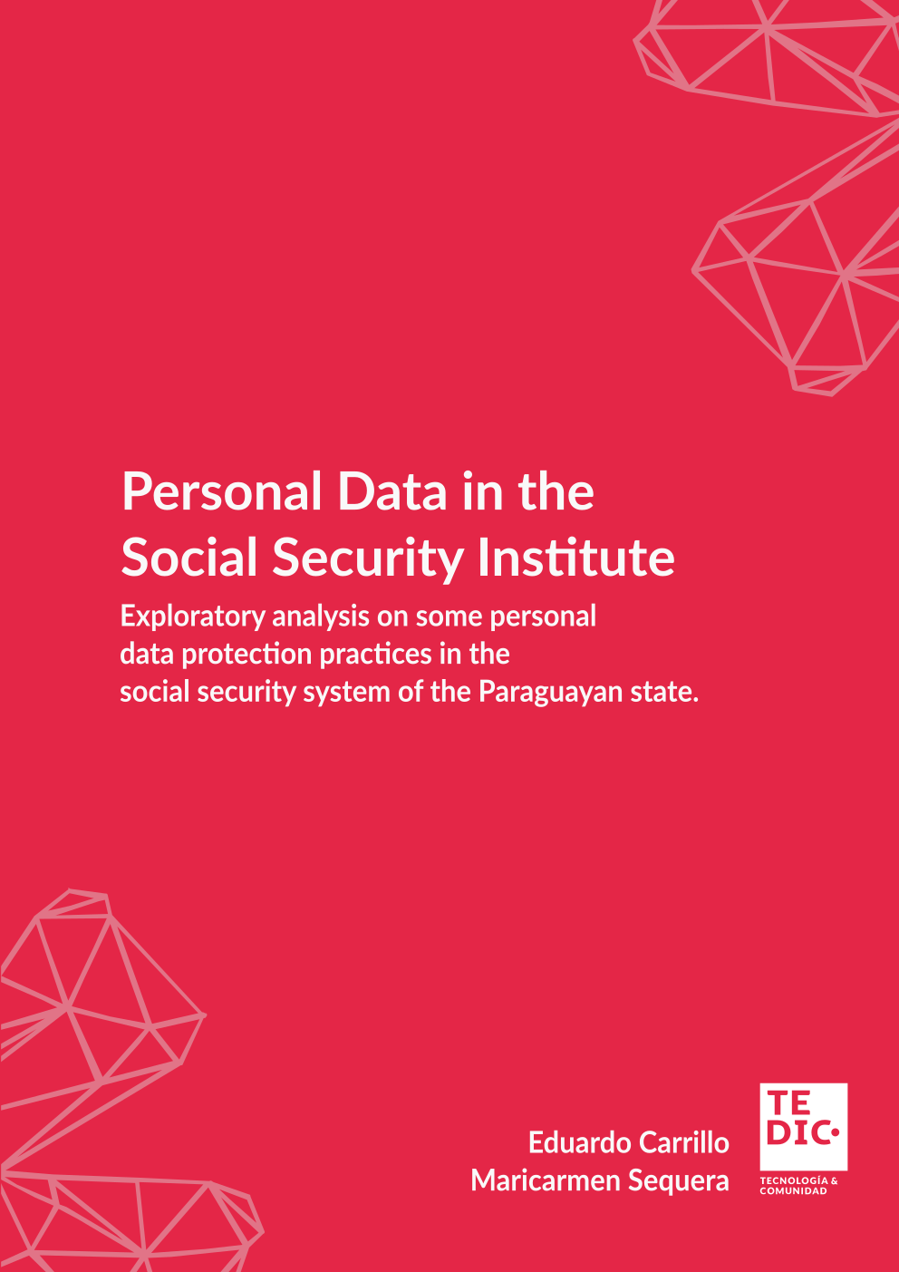 Cover of the research "Exploratory analysis on some personal data protection practices in the social security system of the Paraguayan state"