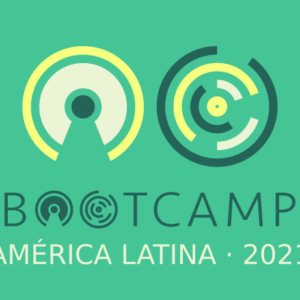 Flyer cpn fondo verde y logo del bootcamp "periodismo, privacidad y derechos digitales"