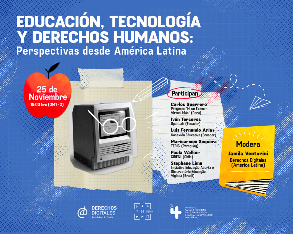 Derechos Digitales te invita a “Educación, tecnologías y derechos humanos: perspectivas desde América Latina”
