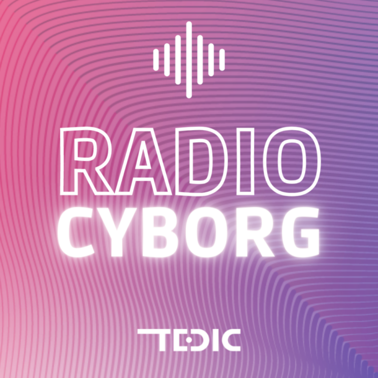 Imagen con texto: Radio Cyborg y logo de TEDIC.