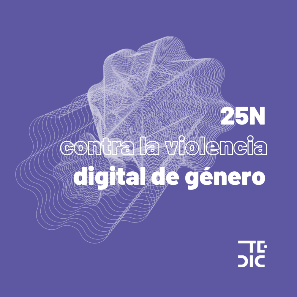 flyer con inscripción "25N, contra la violencia digital de género"