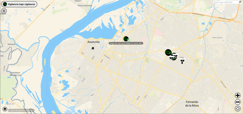 Map of facial recognition cameras