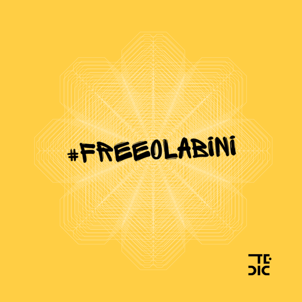 Flyer con hashtag Free Ola Bini